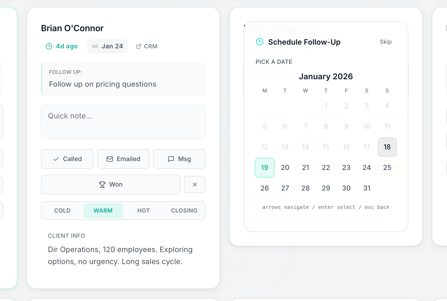 Octane follow-up scheduler